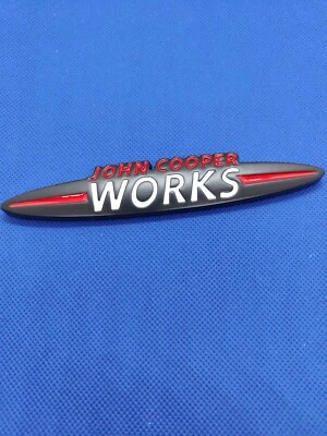 MINI JCW John Cooper Works emblème insigne logo métal NOIR coffre clubman S one