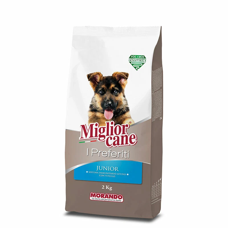 CROCCHETTE CANE CROCCANTINI CIBO SECCO PER CANI MIGLIOR CANE JUNIOR VITELLO 2Kg