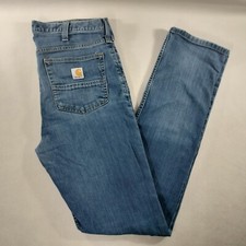 Carhartt Straight Fit Blue Denim Jeans Mens Size Actual 34x35