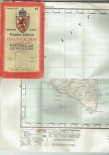 Ordnance Survey Popular Edition (1947) Portree & Dunvegan (24) on cloth, vintage