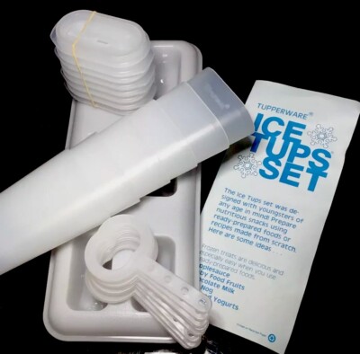 TUPPERWARE New Vintage ICE TUPS COMPLETE SET ( Tup Tray, 6 Tups, Rings, & Seals)