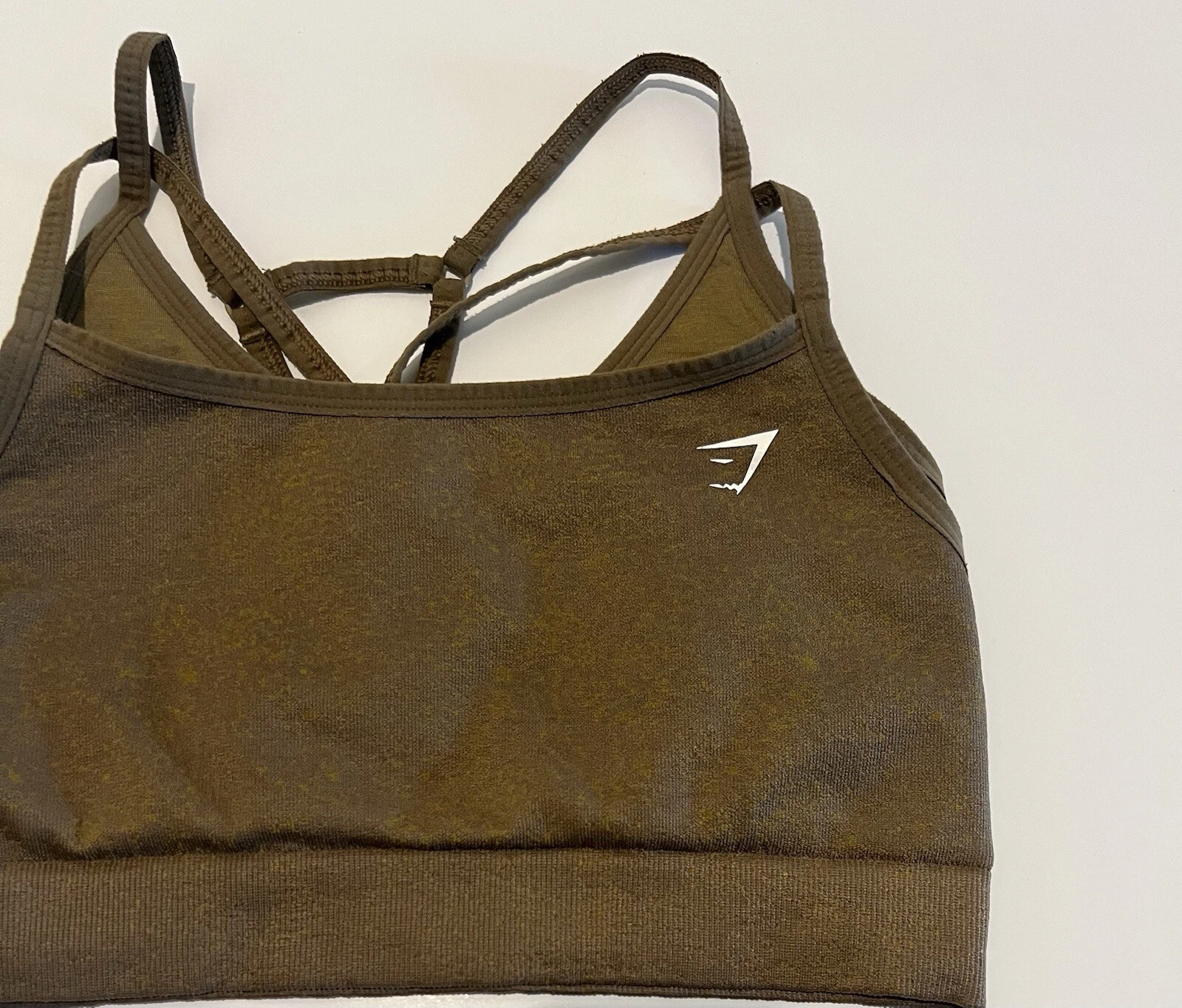 gymshark adapt fleck seamless burnt green brown tank-bra