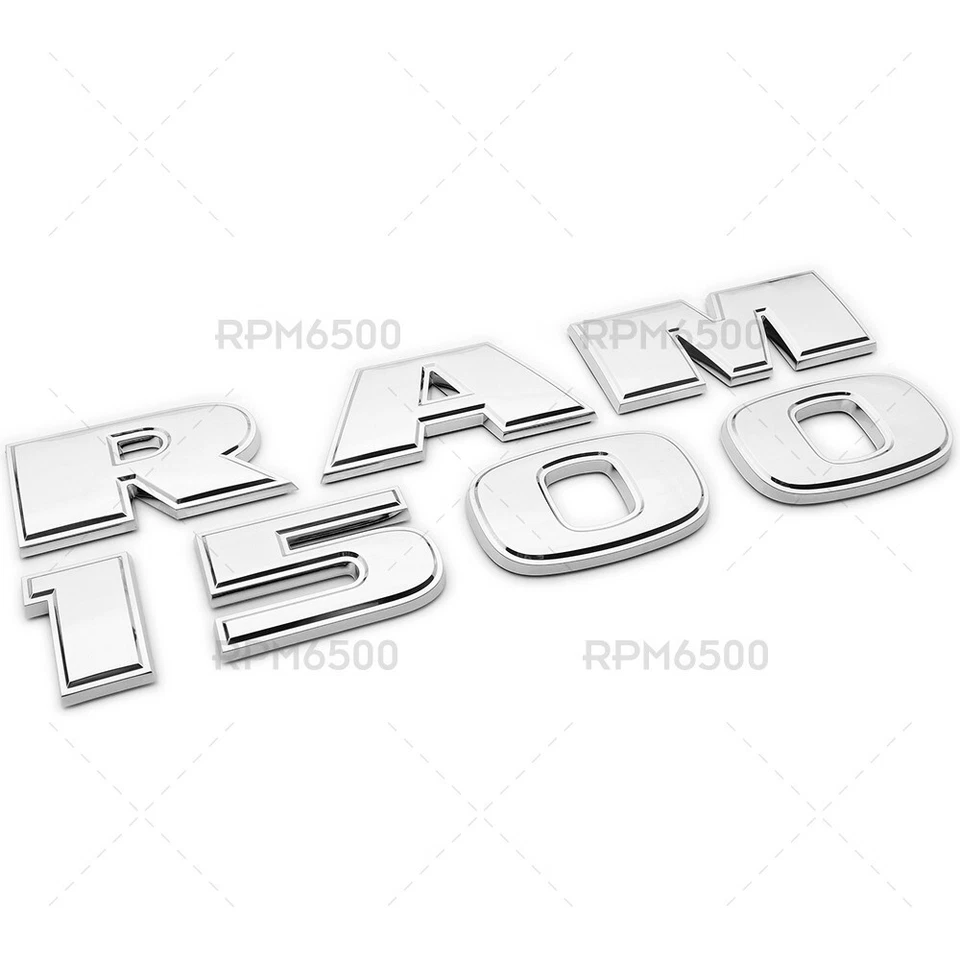 2x 09-21 RAM 1500 puerta delantera izquierda y derecha letra emblema placa de identificación cromada Foto 2 de 4