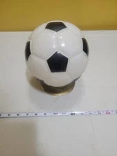 VINTAGE  SOCCER BALL GLASS GLOBE  SWAG GLASS LAMP~LIGHT