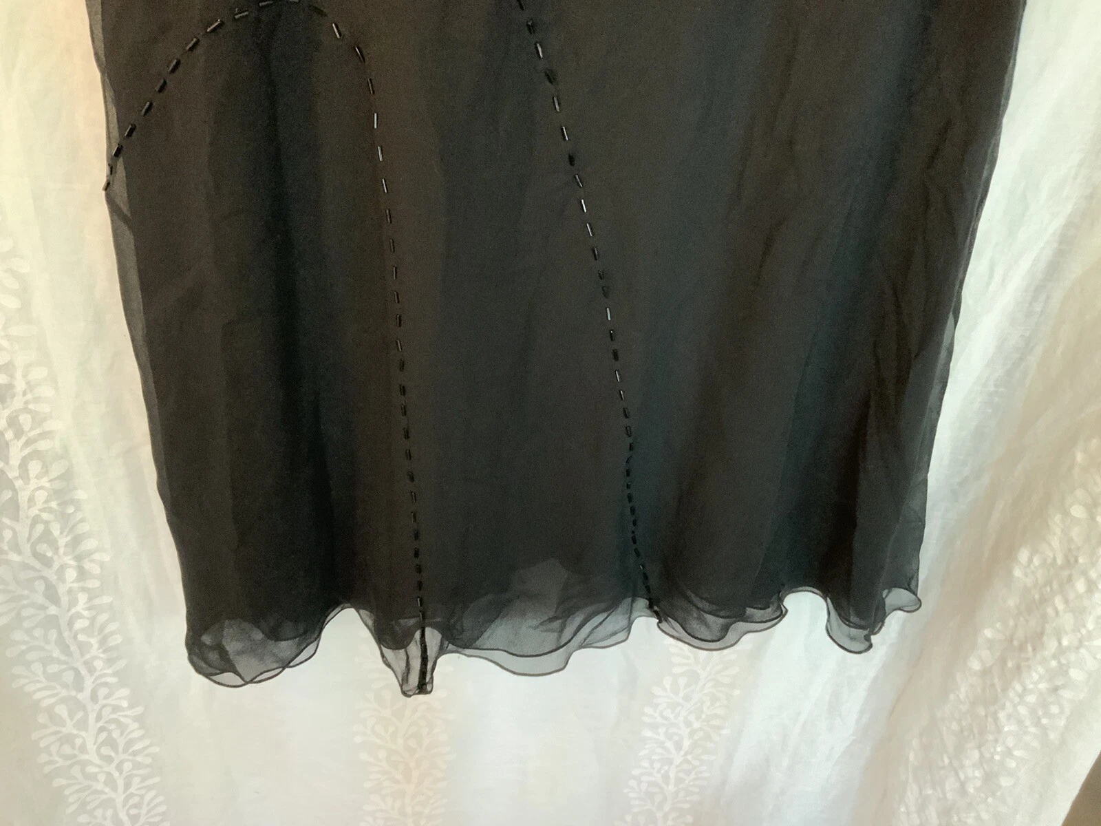 Genny abito vintage trasparente di Gianni Versace con perline nero 8