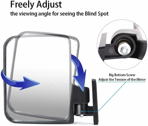 2pcs Golf Cart Side Mirrors, Rear View Mirror for Yamaha Club Car EZGO Cushman - Bild 7 von 8