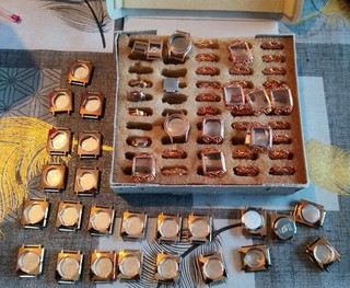 Lot boîtiers de montres vintage dorés plaqué or Watch Cases pour pièces