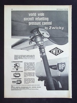 Original 1965 Werbung Zwicky Flugzeug Betankungsdruckregelung