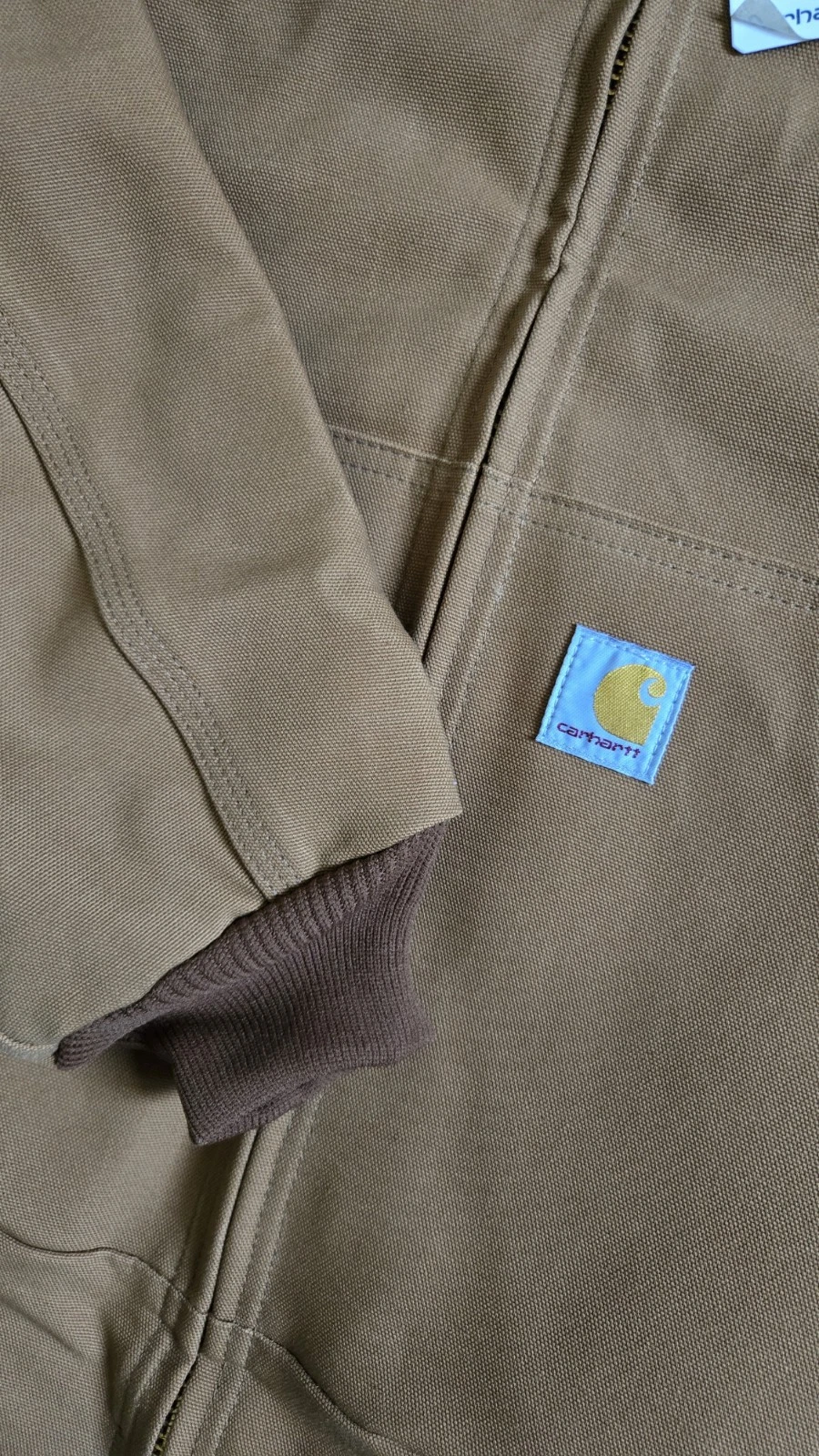 Carhartt Men’s Hooded Insulated Active Jacket Full Zip Loose Fit brown M TALL image 4