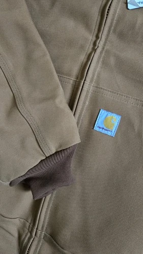 Carhartt Men’s Hooded Insulated Active Jacket Full Zip Loose Fit brown M TALL image 4
