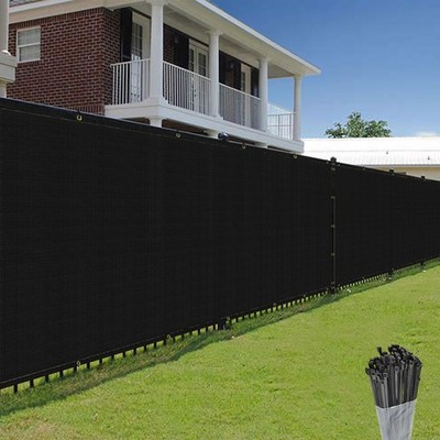 4' 5' 6' 8'  Privacy Fence Screen Garden Yard Windscreen Mesh Shade Cover Black