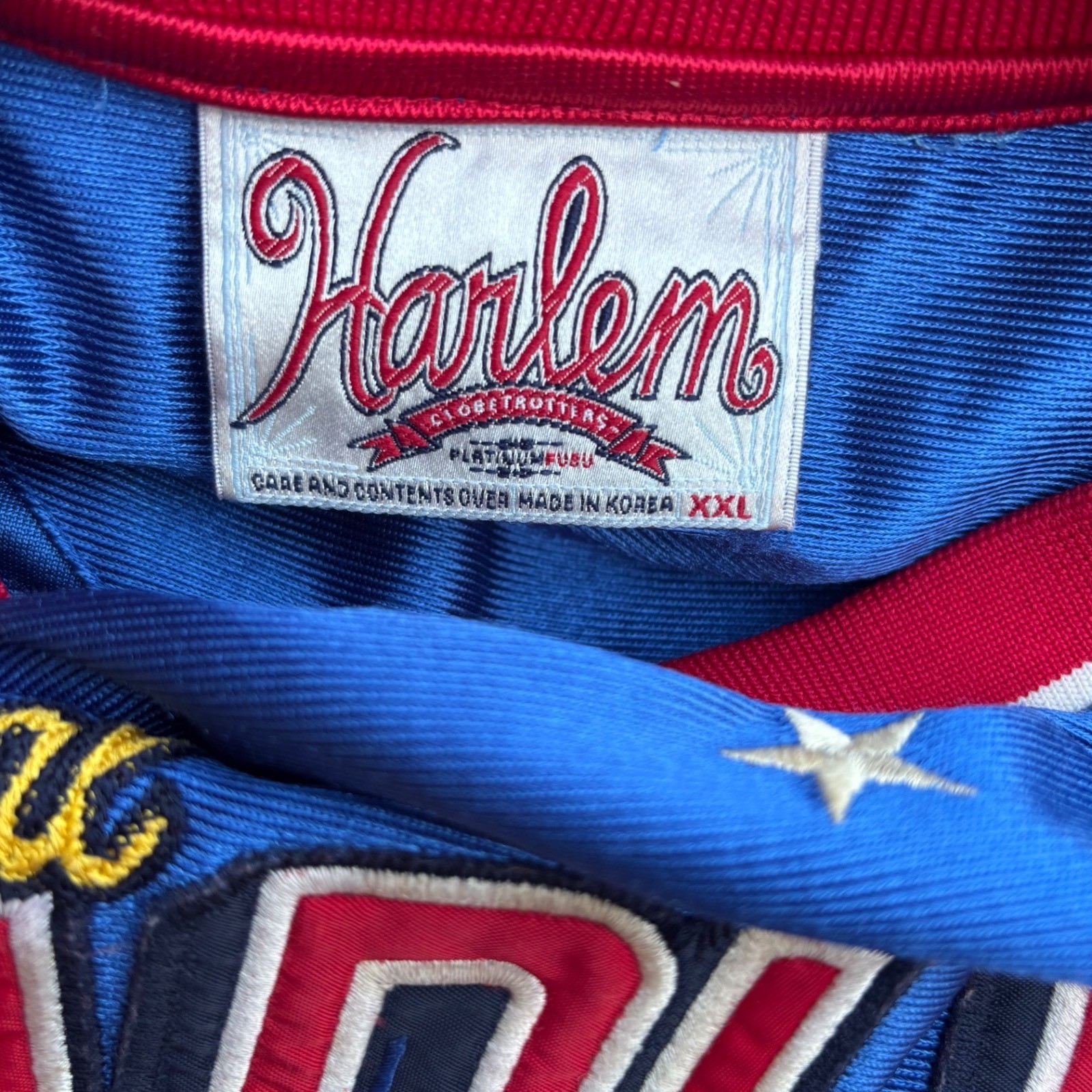 Flawed Gem! Platinum FUBU Harlem Globetrotters Meadowlark 36 Jersey XXL Vtg 1990 image 3