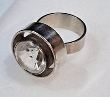 Modernist N E FROM Silver 925 Rock Crystal Ri...