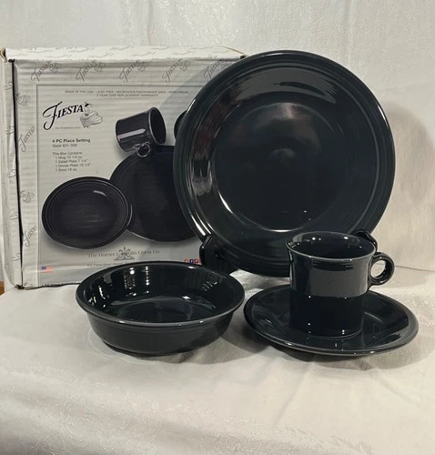 Fiesta Ware SLATE 4 Piece Place Setting Retired Fiestaware NOS -