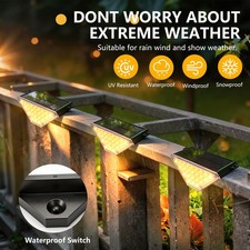 2Pack Solar Deck Lights 24LED Outdoor Garden Path Pathway Stairs Step Fence Lamp