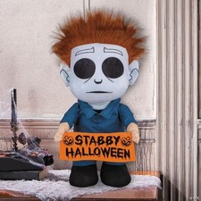 18" Halloween Michael Myers With Sign Tabletop Decoration
