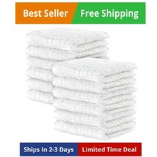 Muslin Baby Washcloths 10 Pack - Soft 6-Layer Cotton Wash Cloths for Sensitiv...