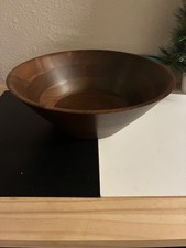 Vintage 13 X 5  Solid Missouri Walnut Wood Salad Bowl