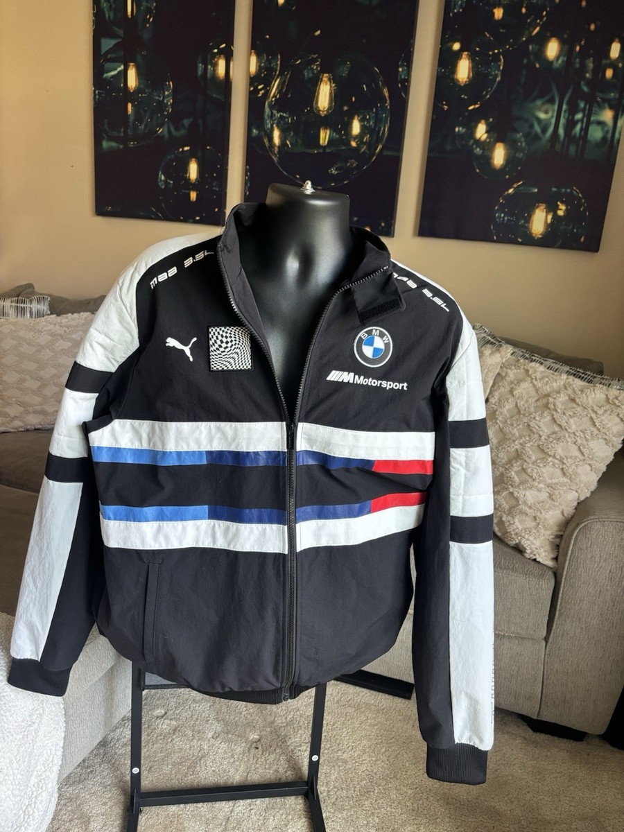 PUMA BMW Motorsport Men's Windbreaker Jacket Black Large Full Zip