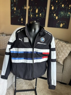 PUMA BMW Motorsport Men's Windbreaker Jacket Black Large Full Zip