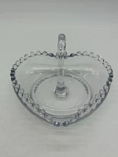 Imperial Glass Candlewick 6" Center Handled Wafer Tray, Heart Shaped - 400/51T