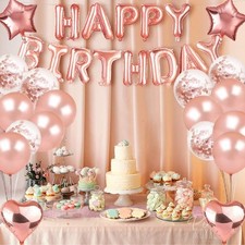 Rose Gold Balloon Decoration Set for Birthday Party Supplies, 24 Balloons