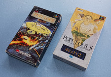 Populous 1 & 2 Super Famicom CIB Complete Tested Japan SFC Nintendo Lot