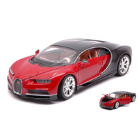 Bugatti Chiron 2016 Red/Black 1:24 Welly Auto Stradali -D- Neues Modell