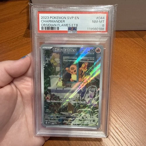 2023 POKEMON OBSIDIAN FLAMES ELITE TRAINER BOX #044 CHARMANDER PSA 8