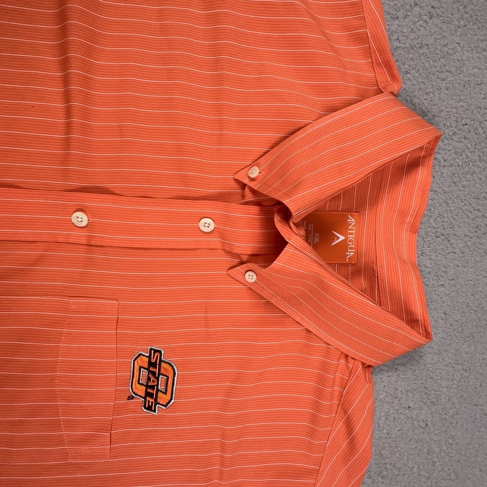 Camisa de Vaqueros Oklahoma State Para Hombres 2XL Naranja NCAA Fútbol Antigua Abotonada Foto 4 de 4