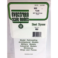 Evergreen 9030 Styrene Plastic Plain Sheet 0.030"x 6"x 12" (2)