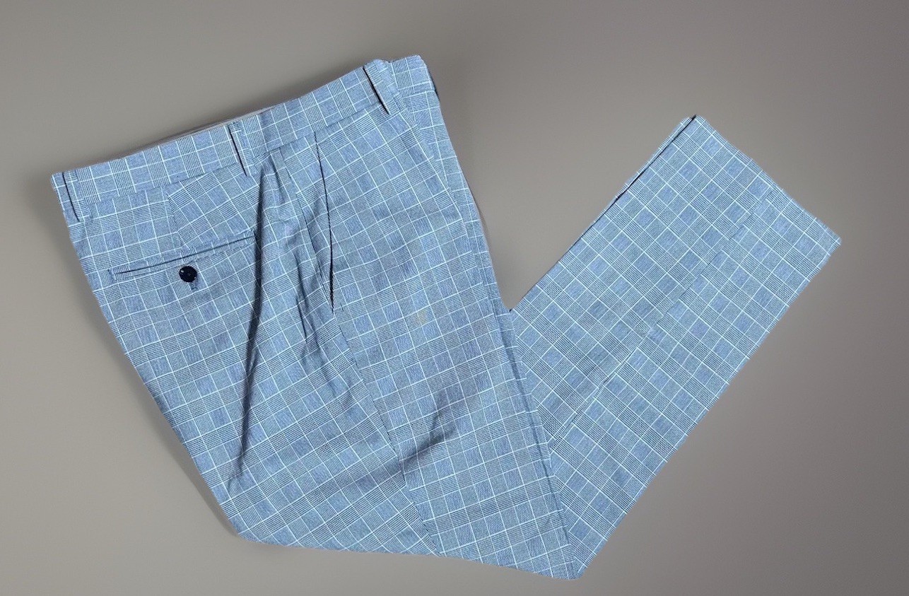 Express Slim-Fit Blue/Grey Plaid Suit Pants Size 32 x 30