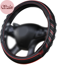 Car Steering Wheel Cover Faux Leather Massage Universal Fit 3D Honeycomb Hole An