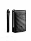 Men's Slim PopUp Bifold Carbon Fiber Wallet, RFID Blocking, Money Clip, Men Gift