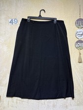 Sag Harbor Maxi Long Black Skirt, Side-Elastic Waist, Back Zip Womens Size 16 P