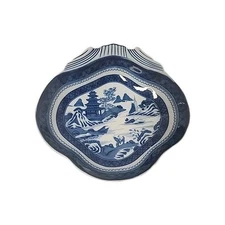 Mottahedeh VA Vista Allegre Blue White Canton Historic Charlestown Shell Plate