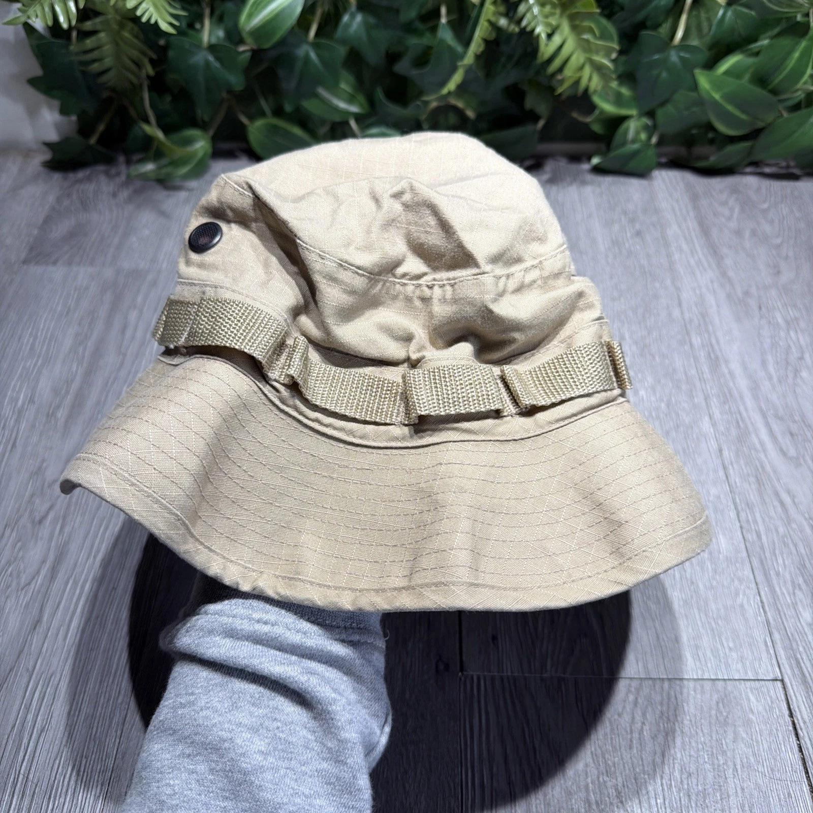 Tru Spec Boonie Hat Sun Hot Weather Type II Fishing Hat Khaki Rip Stop Sz 7 1/2