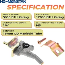 Natural Gas Grill Manifold Main Burner Control Valve for Weber Spirit 2013