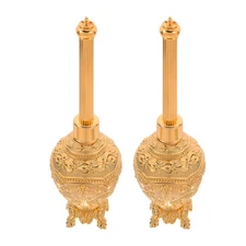 2 Pcs Decorative Christian Holy Water Bottles Catholic Glass Alloy Water Holder