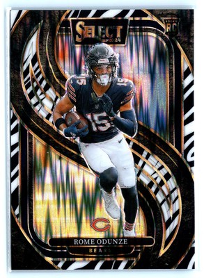 2024 Panini Select #136 Rome Odunze Zebra Prizm Premier RC | eBay