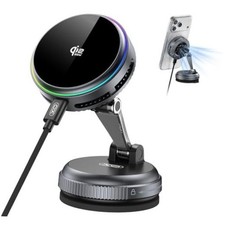 Qi2.2 Magnetic Car Mount Charger,25W Fast Charging with Cooling Fan and LED