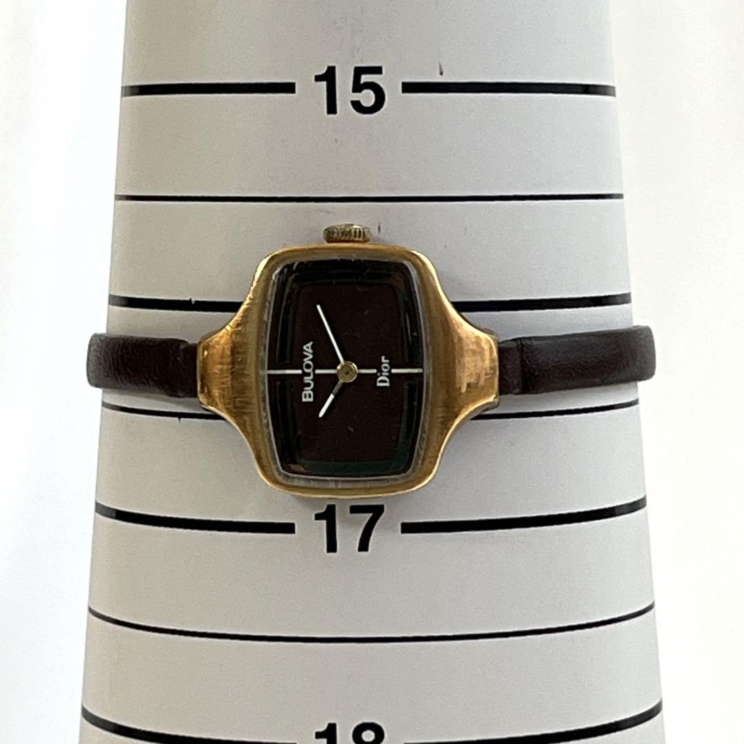 BULOVA X DIOR WATCH WITH LOGO HARDWARE, BROWN DIAL, LEATHER