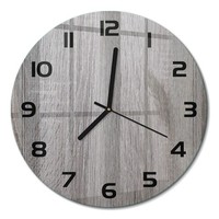 Runde Glas-Wanduhr Als Runde Wanduhr Aus Glas Holz Schwarze Zeiger Fi30 Cm