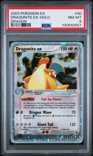 New Listing2003 POKEMON EX DRAGON #90 DRAGONITE EX-HOLO PSA 8