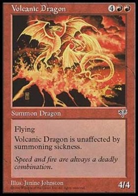 Volcanic Dragon - Damaged / Poor MTG Mirage
