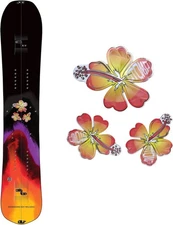 Stompgrip Premium Snowboard Stomp Pad | Hibiscus | Regular, Red & Yellow 