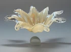 Murano Glass Bowl Dish Vintage Mid Century Modern, Amber Brown, Blown Italy