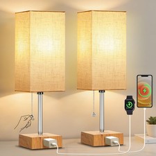Bedside Table Lamps for Bedroom Nightstand, Bedroom Lamp with 3 Color Tempera...