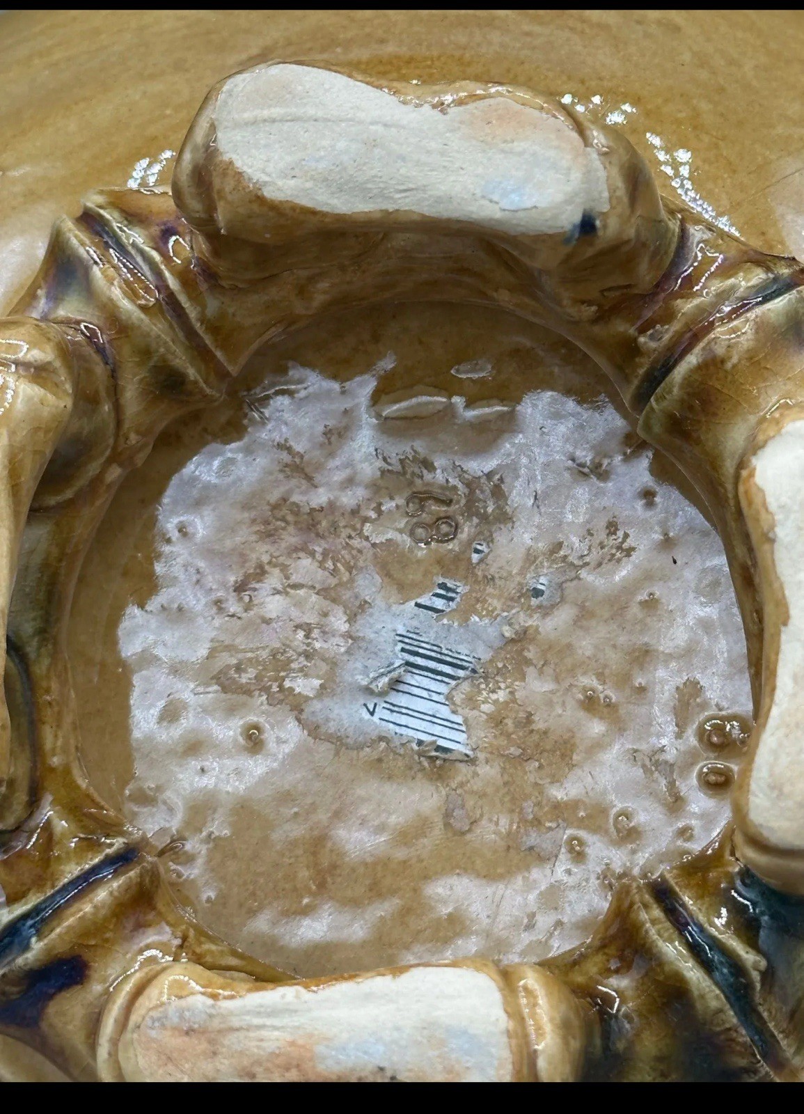 1950s Vintage Portuguese Majolica Dragonfly Pedestal Bowl – Relief dragonfly