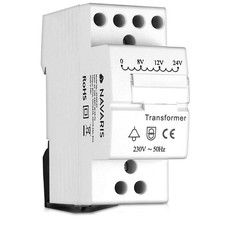 Navaris Door Bell Transformer 8V 12V 24V - for Wired Doorbell Chimes - DIN Rail